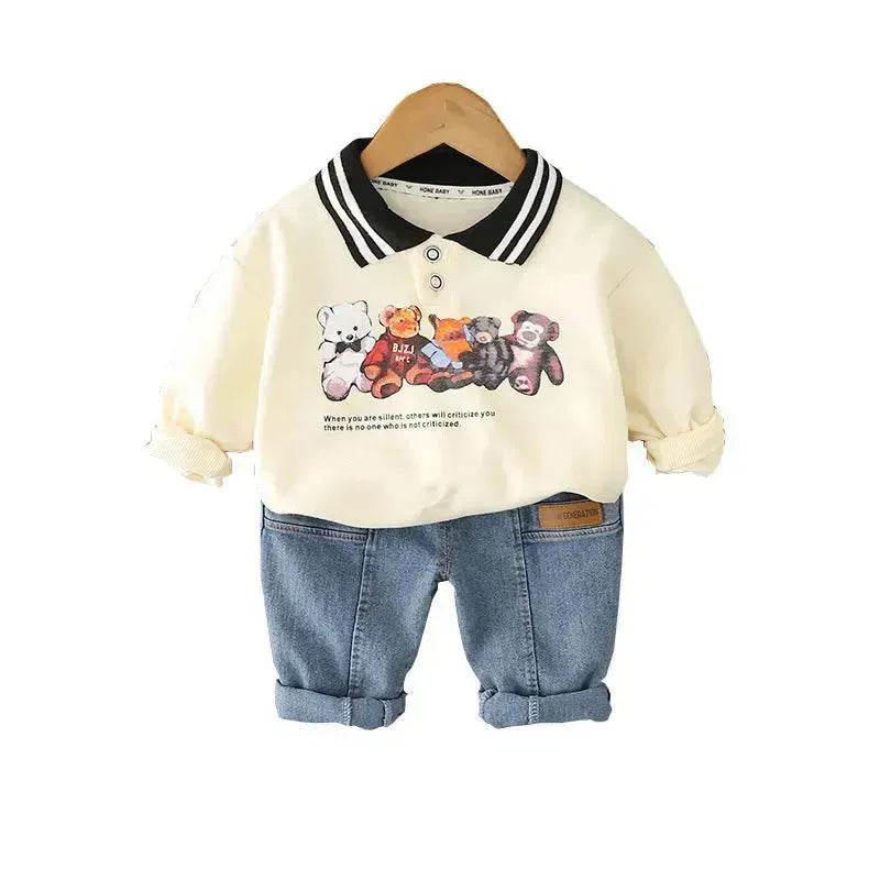 Cartoon Printed Children's Hoodie Shirt And Pants Set Two piece for boys - www.Shopthatapp.com