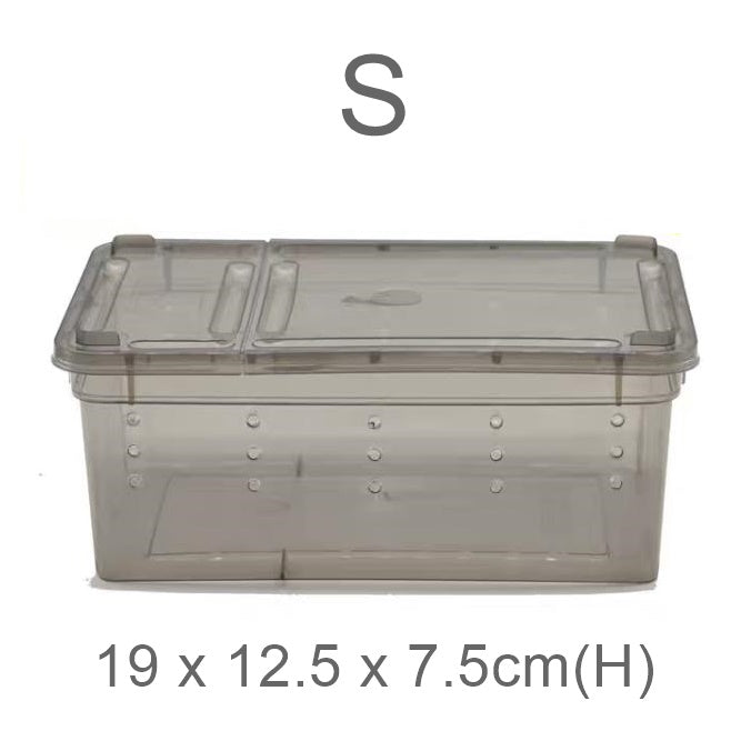 Hinged Lid Reptile Stackable Box (Black) - www.Shopthatapp.com