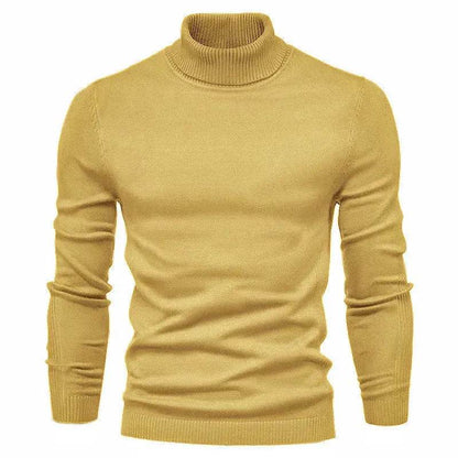 Men's Plain Slim Pullover Polo Sweatshirt Turtleneck Sweater Winter Casual Tops Men - www.Shopthatapp.com