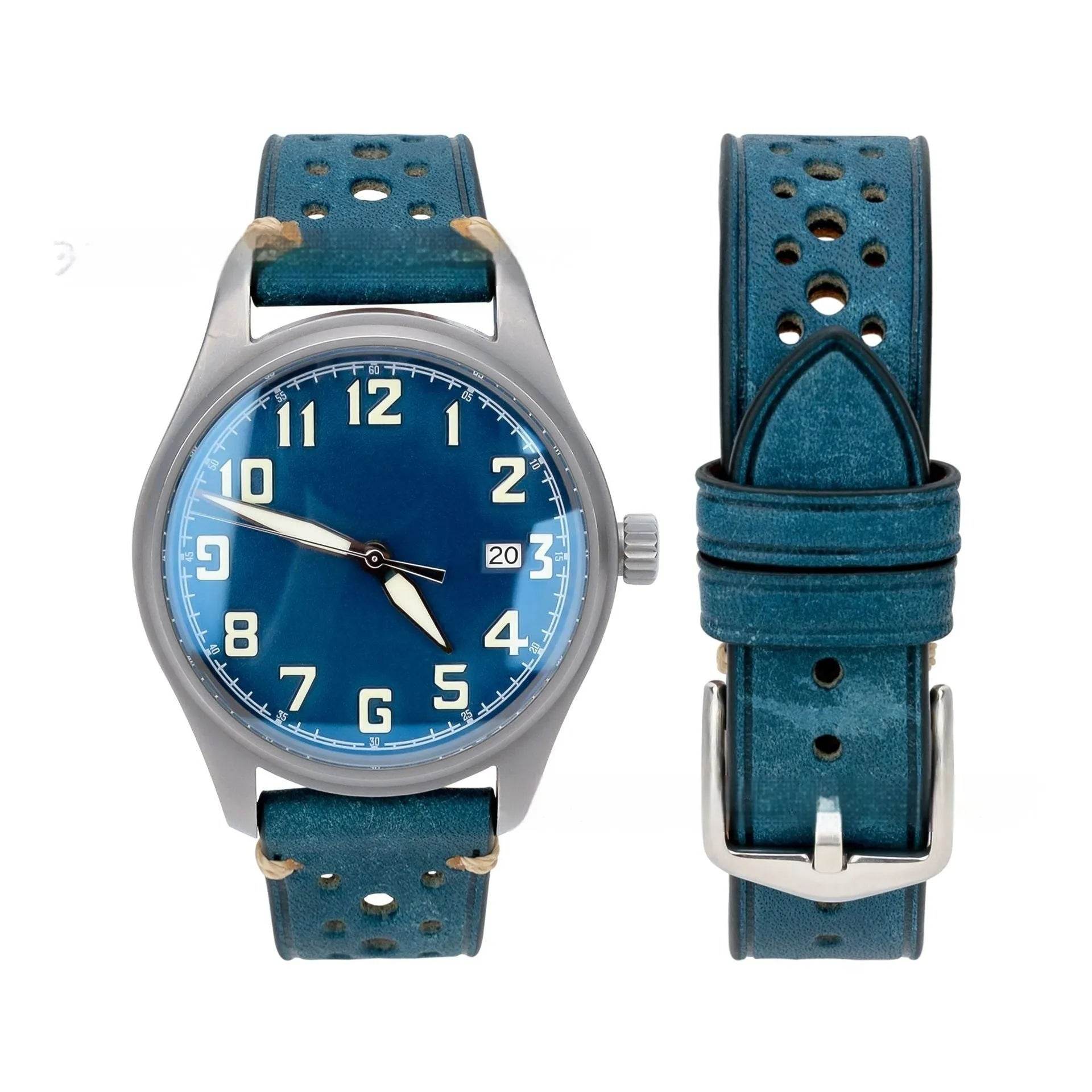 20mm Watch First Layer Cow Leather Watch Strap Retro Comfort - www.Shopthatapp.com