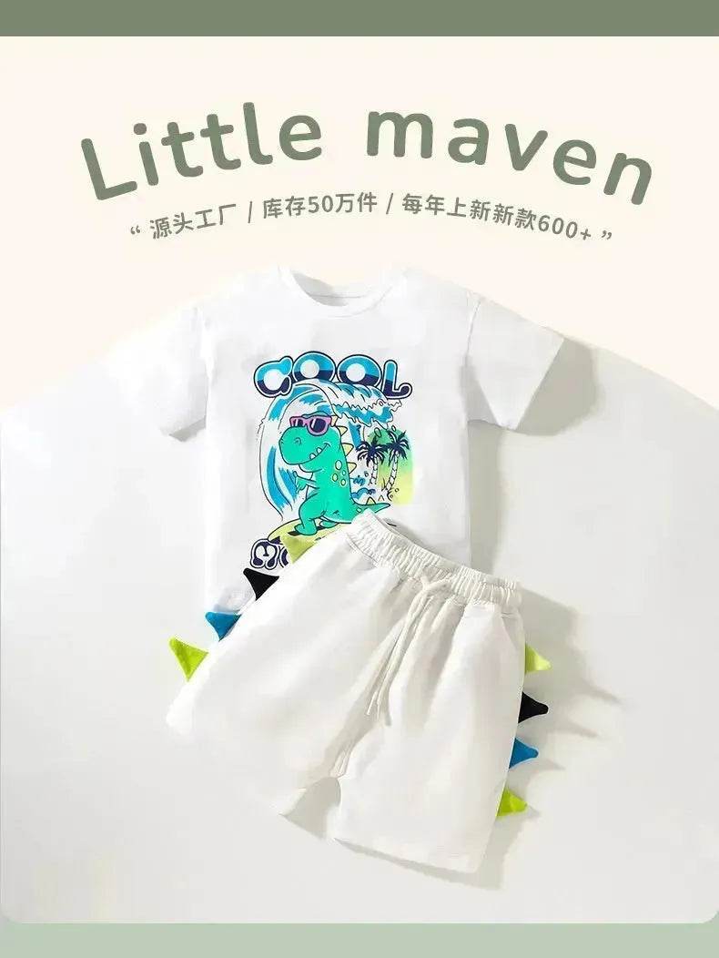 Boys' Short-sleeved Cartoon Cute Short Sleeve Shorts Two-piece  for boys - www.Shopthatapp.com