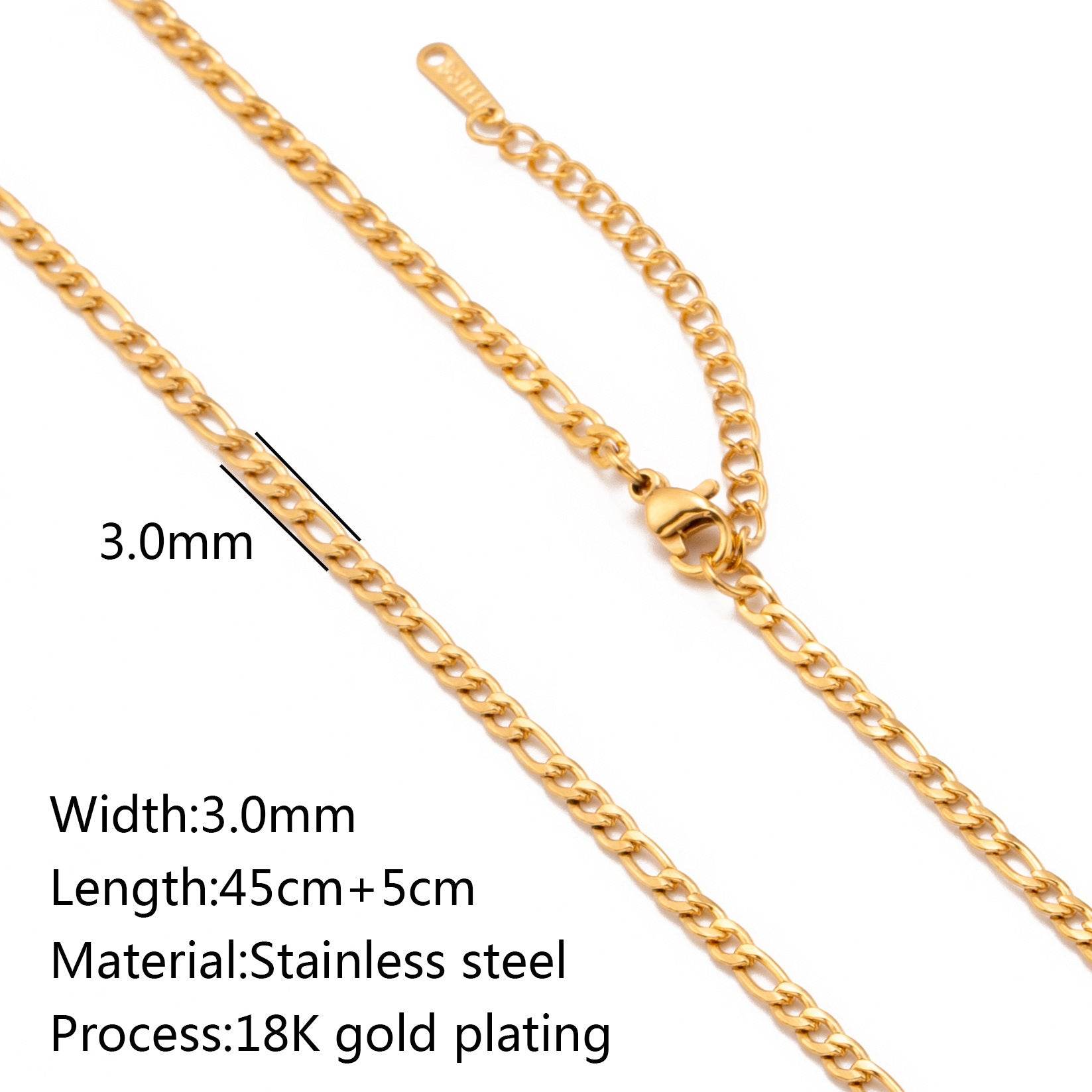 Stainless Steel Vacuum Vapor Plating 18K Gold Color Protection Lip Chain Necklace - www.Shopthatapp.com