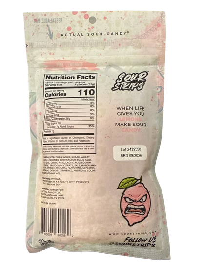 Sour Strips Pink Lemonade 3.4OZ - U.S Edition - www.Shopthatapp.com