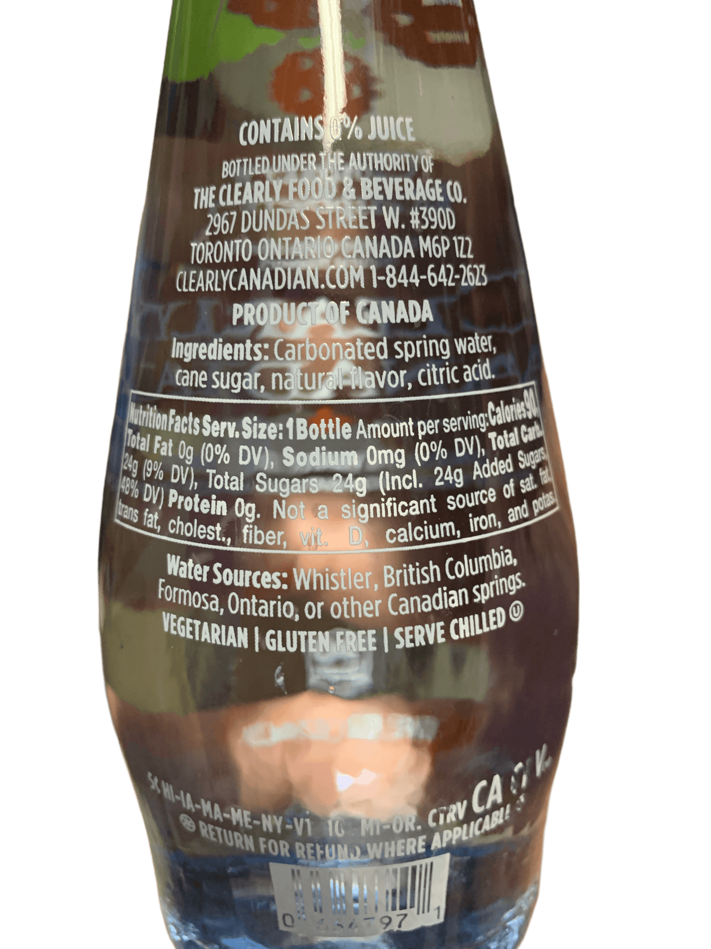 Clearly Canadian Sparkling Country Raspberry Bottle 325ML - Canadian Edition - www.Shopthatapp.com