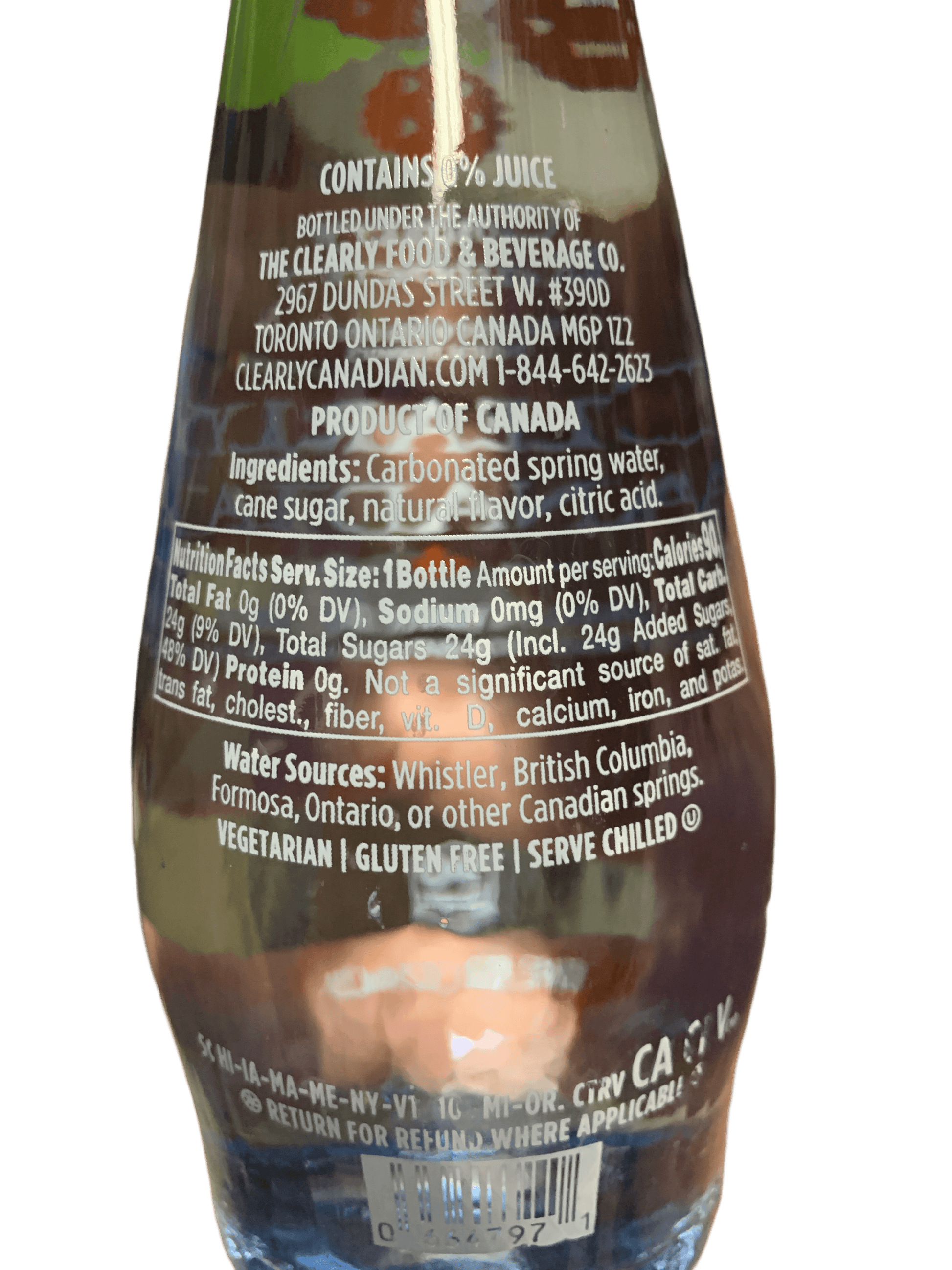 Clearly Canadian Sparkling Country Raspberry Bottle 325ML - Canadian Edition - www.Shopthatapp.com