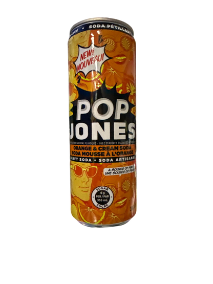 Pop Jones Prebiotic Orange and Cream Soda 355ML - Canadian Edition - www.Shopthatapp.com