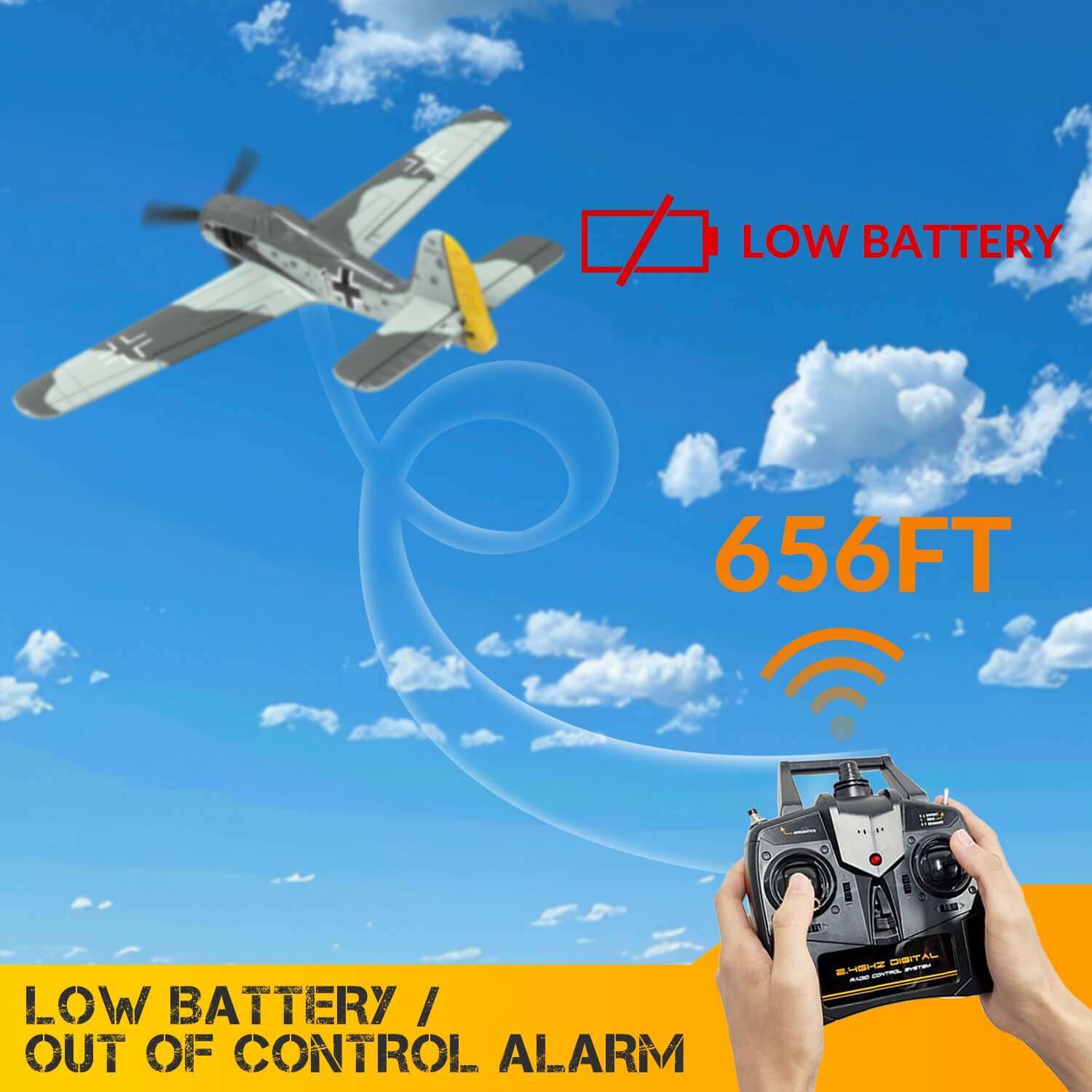 Volantex RC 2.4GHz German Warplane with Gyro Stabilization & One-Key Aerobatics - www.Shopthatapp.com