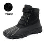 Winter Fleece Lace-up Snow Boots For Men Women Waterproof And Anti-slip Outdoor Work Boot Fashion Warm Mid-tube Cotton Shoes Men - www.Shopthatapp.com