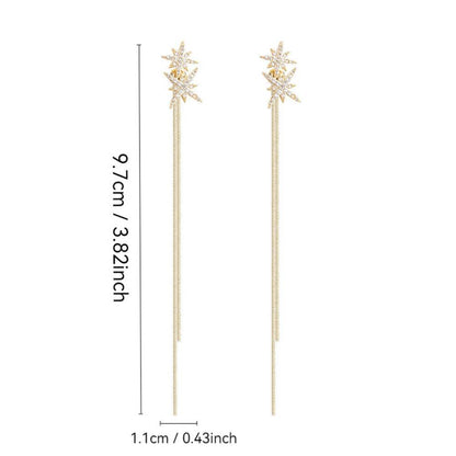 Women's Korean Style Long Tassel Drop Earrings Elegant Lightweight Statement Gold Plated Fashion Jewelry Wholesale - www.Shopthatapp.com