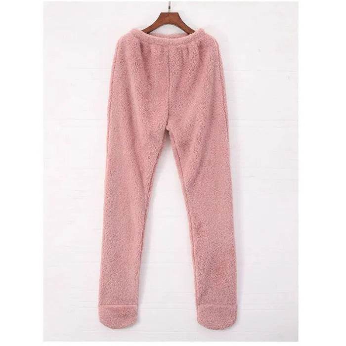 Women Coral Fleece Socks Leggings Winter Warm Sleepwear Ankles Knees Guard Women Home Pants Thick Pajamas Pant - www.Shopthatapp.com