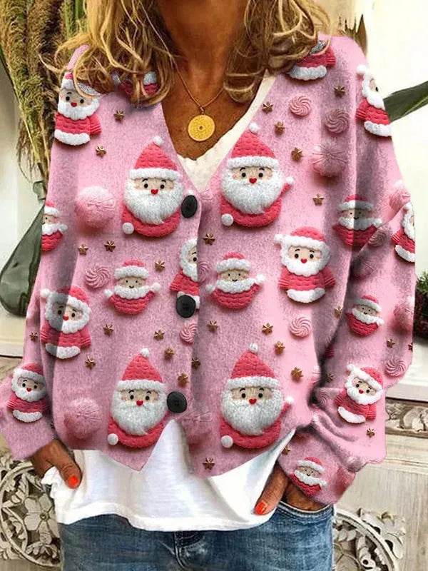 Christmas Abstract Printing Casual Cloak Coat Cardigan Sweater - www.Shopthatapp.com