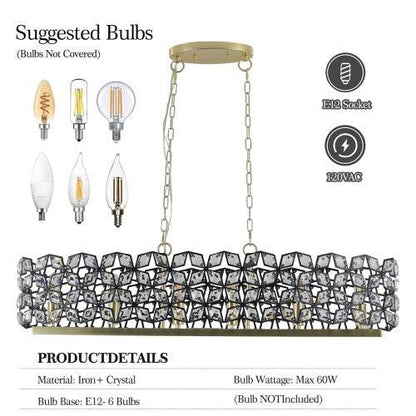 Modern Luxury Champagne Gold Oval Crystal Chandelier - www.Shopthatapp.com