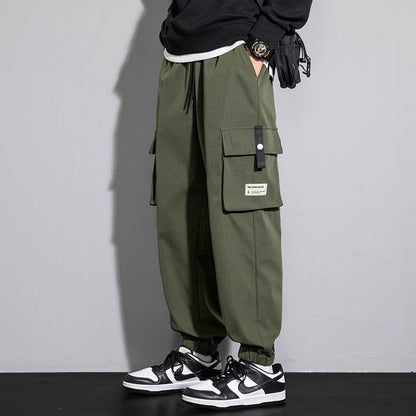 Plus Size Men's Workwear Bag Fall Loose Tappered Cargo Pant trouser - www.Shopthatapp.com