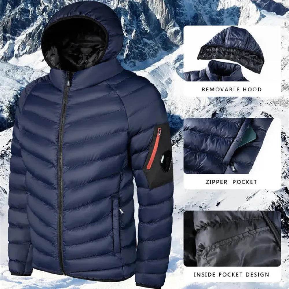Winter Padded Thick Hooded Puffer Rain Jacket for men - www.Shopthatapp.com