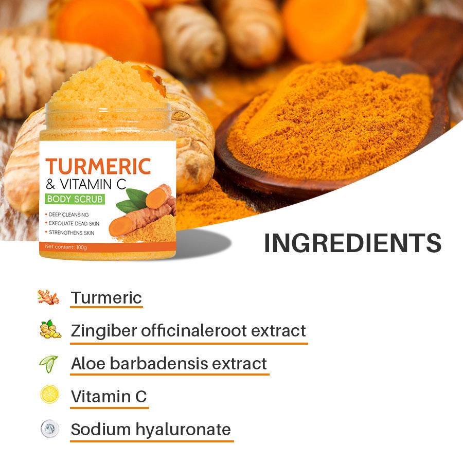 Skin Brightening and Exfoliating Turmeric Vitamin C Body Scrub - www.Shopthatapp.com