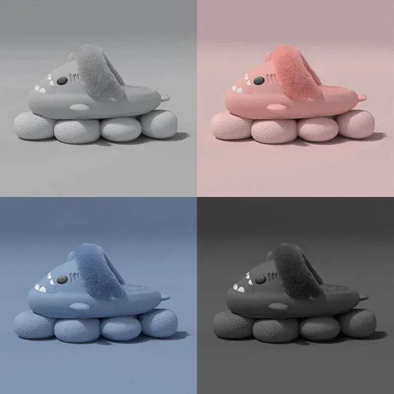 Winter Shark Slippers Detachable Warm Fuzzy Slippers Bedroom House Shoes Women - www.Shopthatapp.com