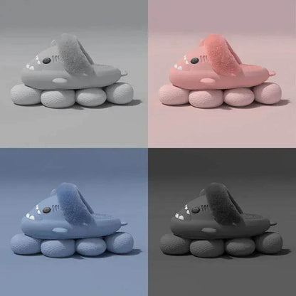 Winter Shark Slippers Detachable Warm Fuzzy Slippers Bedroom House Shoes Women - www.Shopthatapp.com