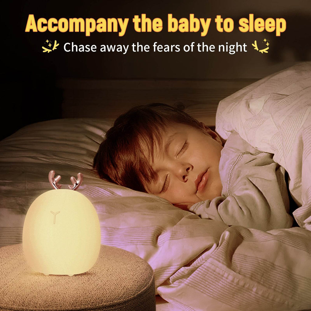 Baby Feeding, Adjustable, Creative, Rabbit, Elk Touch Light, Clap Light, Small Electric Light, Soft Baby Lamp toy - www.Shopthatapp.com