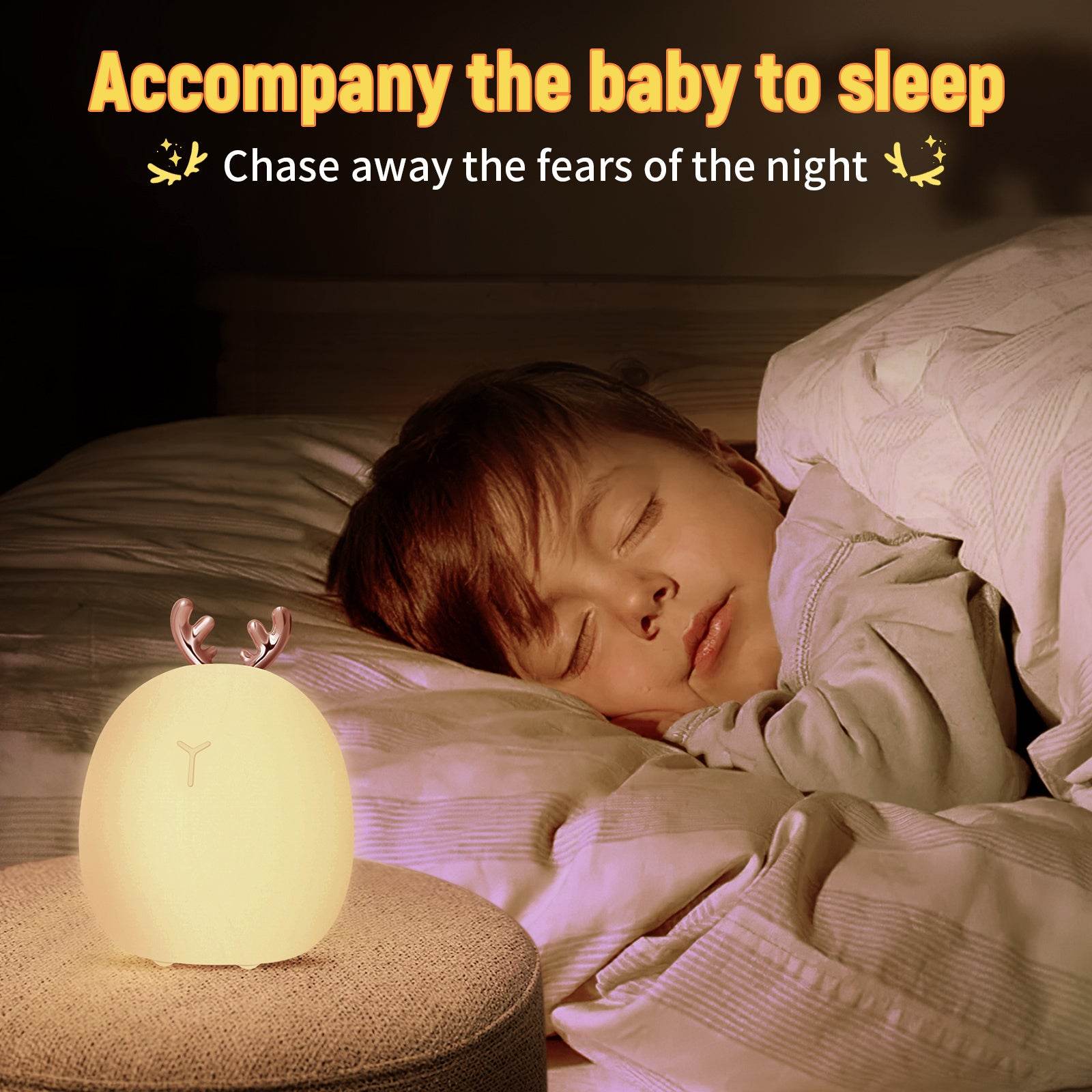 Baby Feeding, Adjustable, Creative, Rabbit, Elk Touch Light, Clap Light, Small Electric Light, Soft Baby Lamp toy - www.Shopthatapp.com