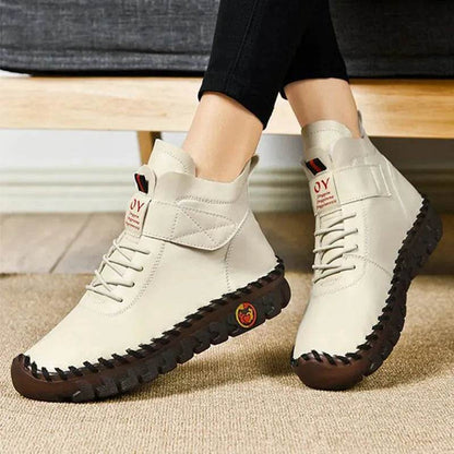 Women Snow Boots Winter Warm Lace Up Plush Ankle Boots With Sewing Thread Design New Waterproof Non-slip Platform Cozy Shoes - www.Shopthatapp.com