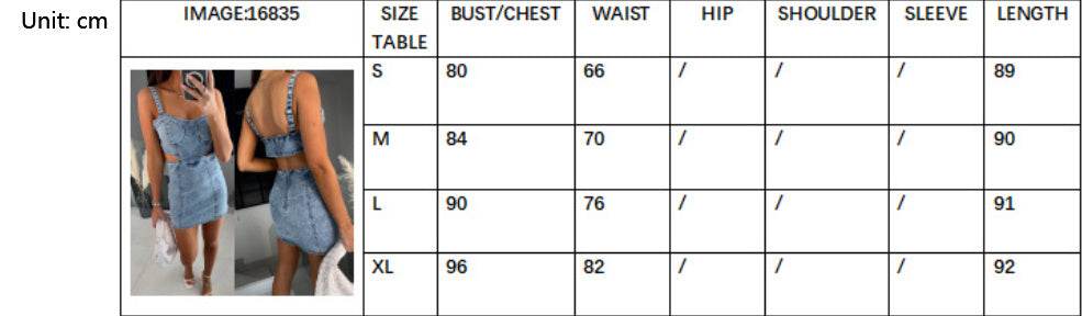 Women's Fashion Suspenders Backless Denim Dress - www.Shopthatapp.com