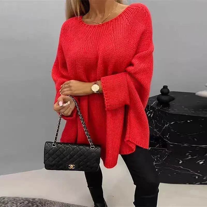 Oversized Fashion Knitted Fleece Pullover Sweater tops for Fall Winter - www.Shopthatapp.com