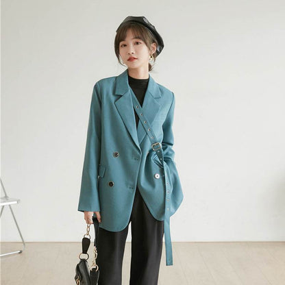 Design Niche Laced Blue Blazer Women - www.Shopthatapp.com