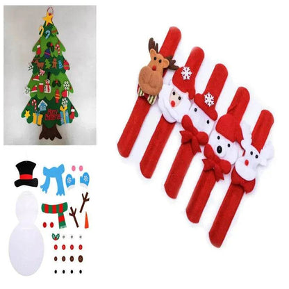 DIY Felt Christmas Tree New Year Toddler Kids Handmade Gift Toys Door Wall Hanging Ornaments Holiday Party Home Decor Set - www.Shopthatapp.com