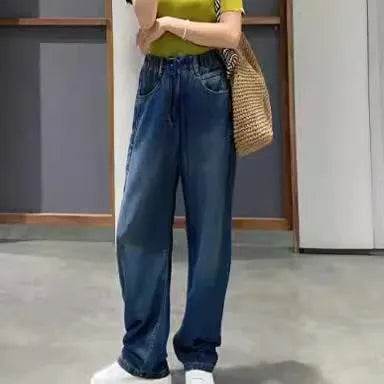 High Waist Elastic Baggy Jeans Pant For Women - www.Shopthatapp.com