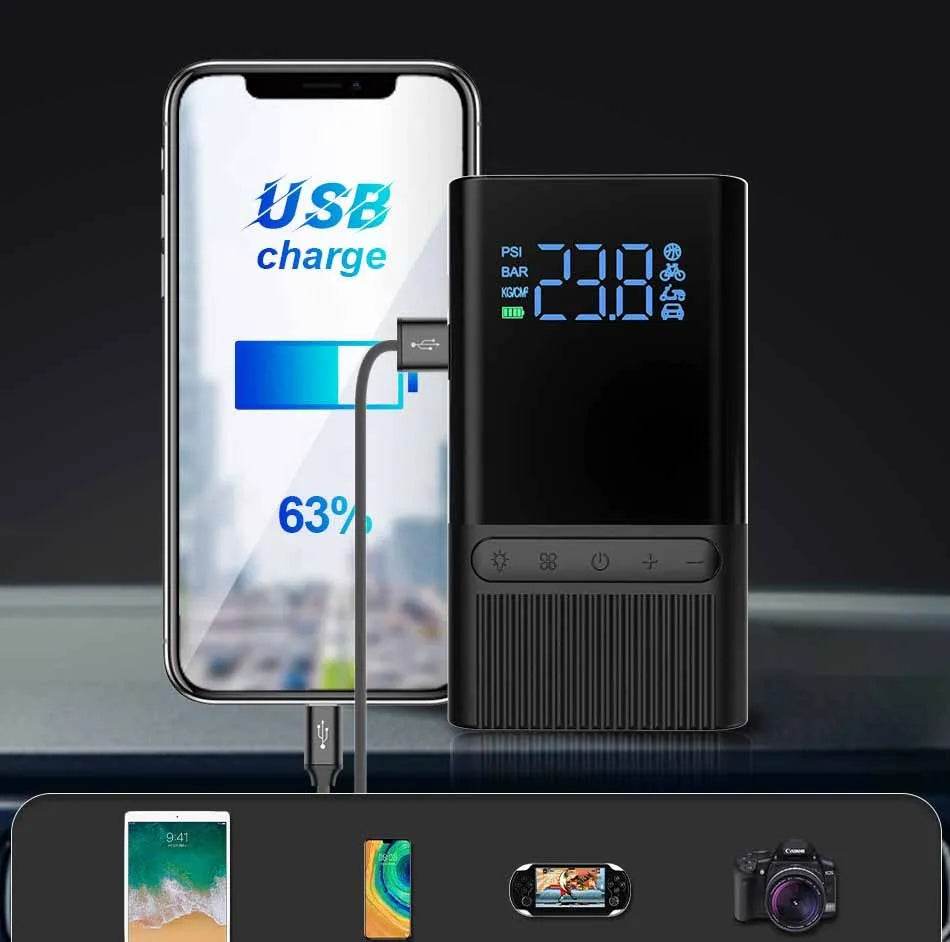 Inflatable Pump Air Compressor For Bicycle Car Boat Tire Inflator Portable Rechargeable - www.Shopthatapp.com