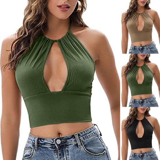 Summer Halter neck Tank top Vest women - www.Shopthatapp.com
