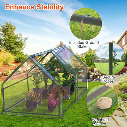 1Pc Portable Mini Greenhouse 70.86x33.46x37.4in With Roll-Up Zipper Doors Waterproof UV-Resistant PVC Cover Hot House For Indoor Outdoor Garden Patio Yard - www.Shopthatapp.com