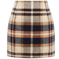 Women's High Waist Plaid Tight Pencil Wool Mini Skirt - www.Shopthatapp.com
