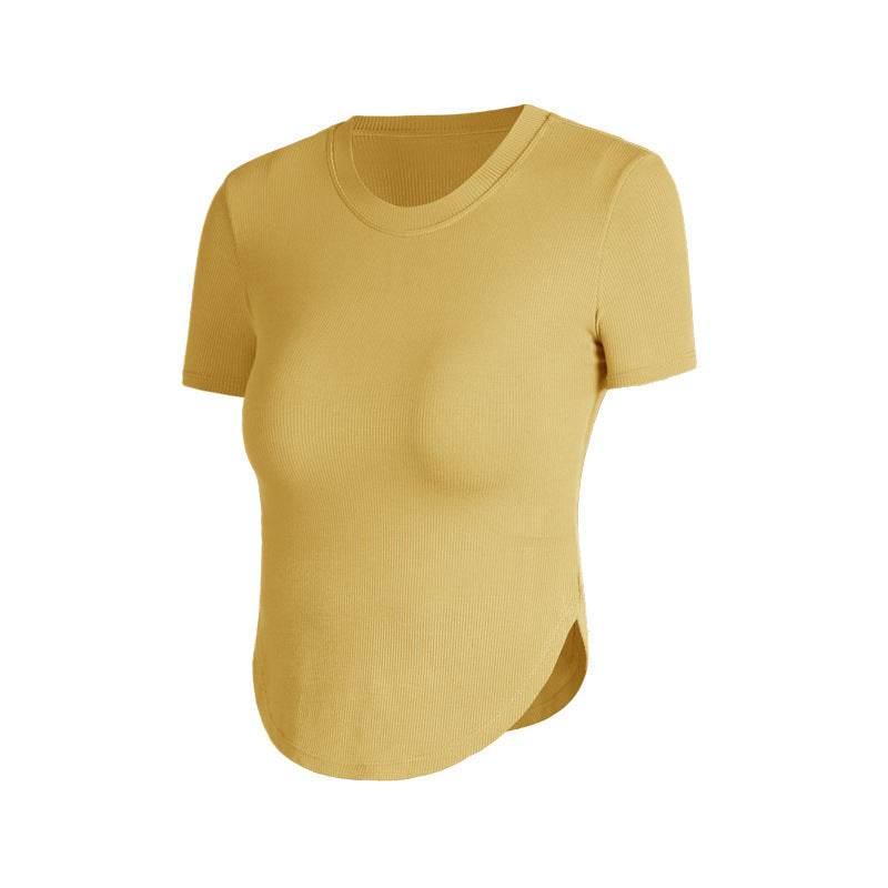 Nude feel Short-sleeved Workout Top Running gym top women - www.Shopthatapp.com
