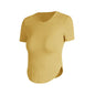 Nude feel Short-sleeved Workout Top Running gym top women - www.Shopthatapp.com