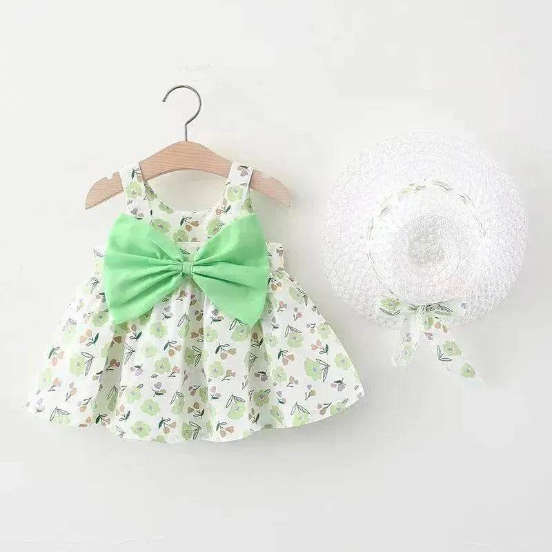 Casual Newborn Baby girl Printed Bow Princess Dress - www.Shopthatapp.com