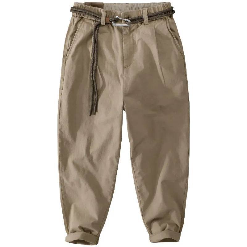 Men's Mid waist Loose Casual Chinos Pant trouser - www.Shopthatapp.com