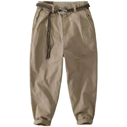 Men's Mid waist Loose Casual Chinos Pant trouser - www.Shopthatapp.com