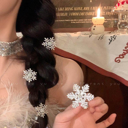 Crystal Snowflake Pearl flower Retro Hair Clip - www.Shopthatapp.com