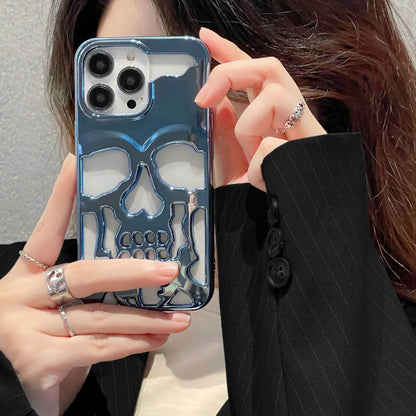 Luxury 3D Skull Metallic Glossy Gothic Phone Case compatible wit Apple - www.Shopthatapp.com