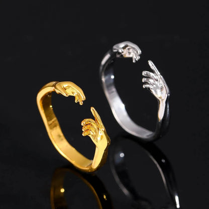 Opening Adjustable Two-hand Rings Fashion Personality Ring For Valentine's Day Jewelry - www.Shopthatapp.com