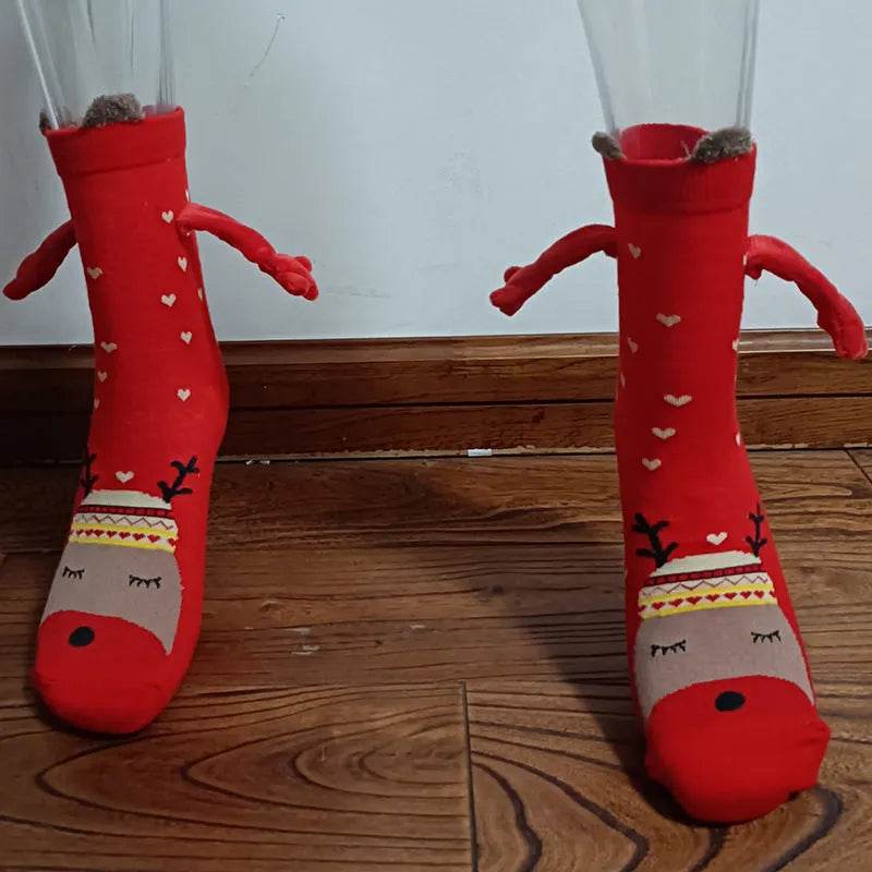 Christmas Stockings Autumn Winter Cotton Magnet Lodestone Hand Tube Socks - www.Shopthatapp.com
