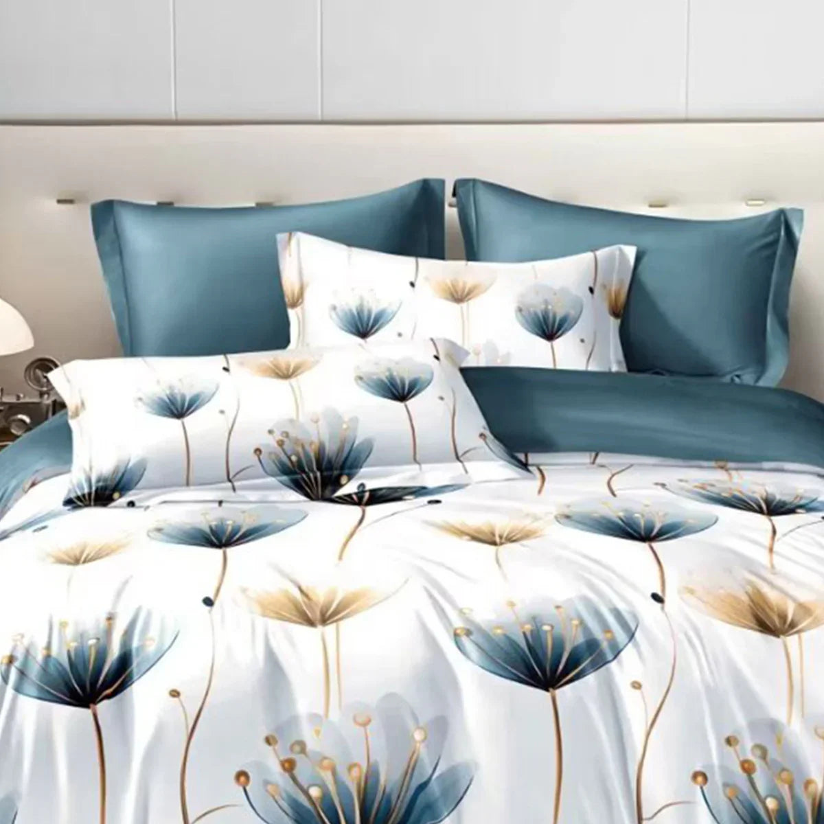 3-piece Set Of Simple And Fresh Blue And White Floral Duvet Cover, Polyester Bedroom Decoration Bedding Set Twin Full Queen King Size - www.Shopthatapp.com