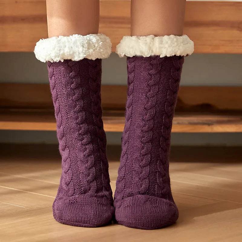 Winter Warm Knitted Plush Floor Socks Home Indoor Non-slip Carpet Socks For Men And Women - www.Shopthatapp.com