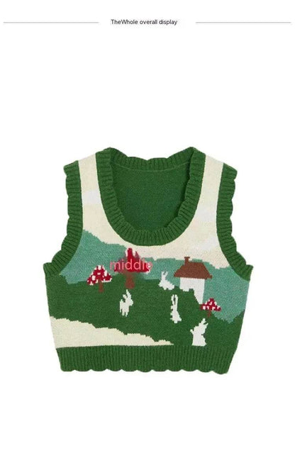 Women Christmas  Sleeveless Knitted Sweater Vest - www.Shopthatapp.com