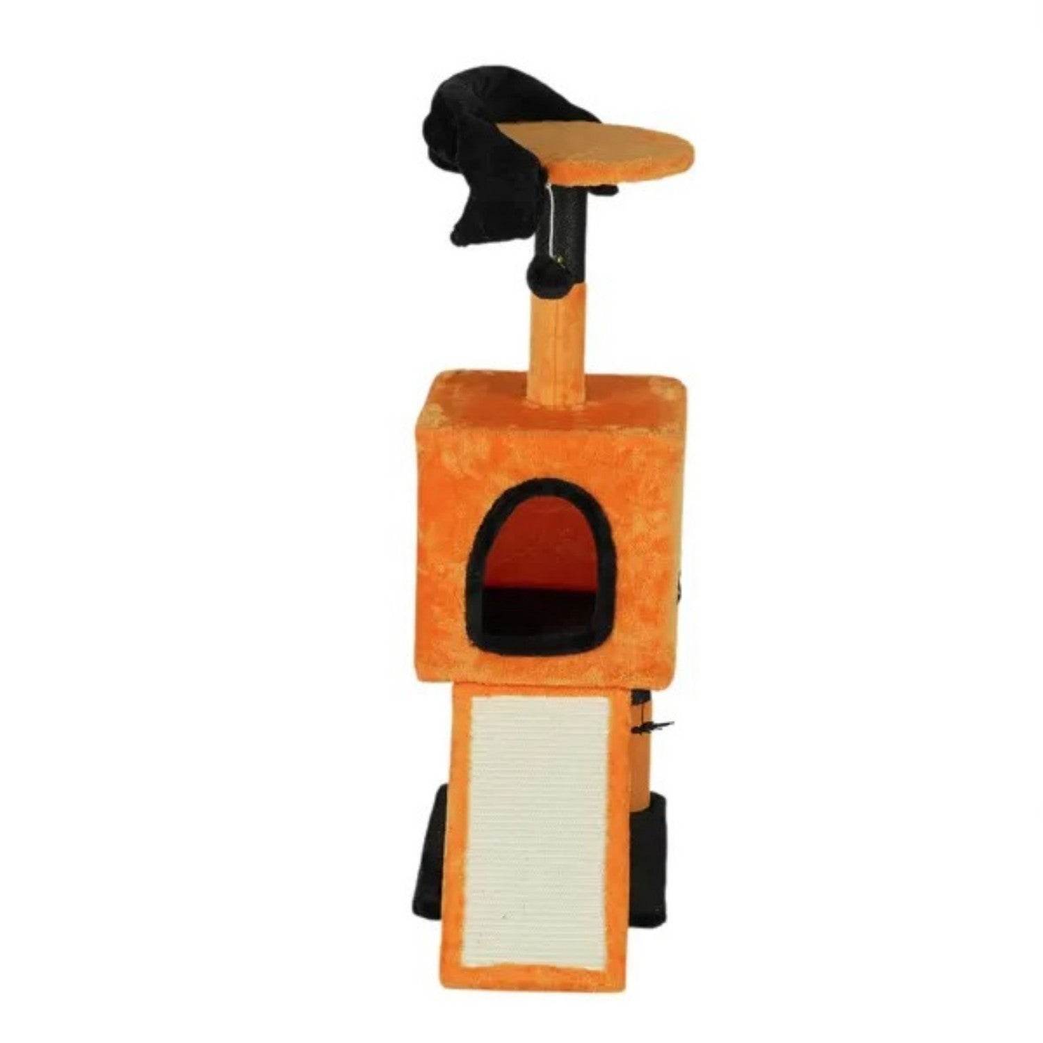 39.4 Halloween Cat Tree, Cat Tower Cat Tree For Indoor Cats With Spacious Cat Condo, Sisal Scratching Posts, Hanging Toys, Orange  Black - www.Shopthatapp.com