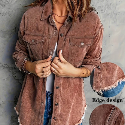 Denim Jacket – Retro Washed Casual Style for Women - www.Shopthatapp.com