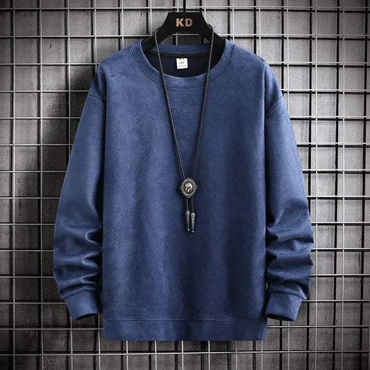 Suede Sweatshirt Men's Spring And Autumn New American Style Pullover - www.Shopthatapp.com