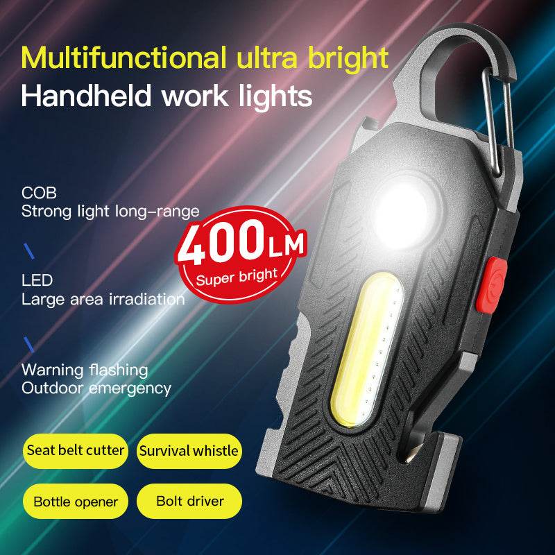 Multifunctional Charging Emergency Light Convenient Keychain Work Light COB High Bright Light Outdoor Camping LED Light - www.Shopthatapp.com