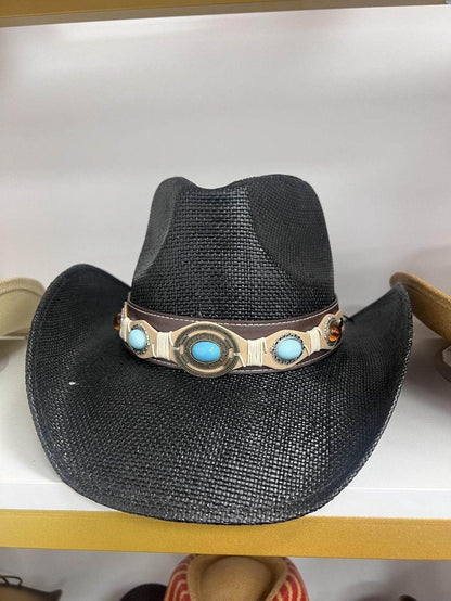 Summer Outdoor Ethnic Style Felt and Straw Cowboy Hat - www.Shopthatapp.com